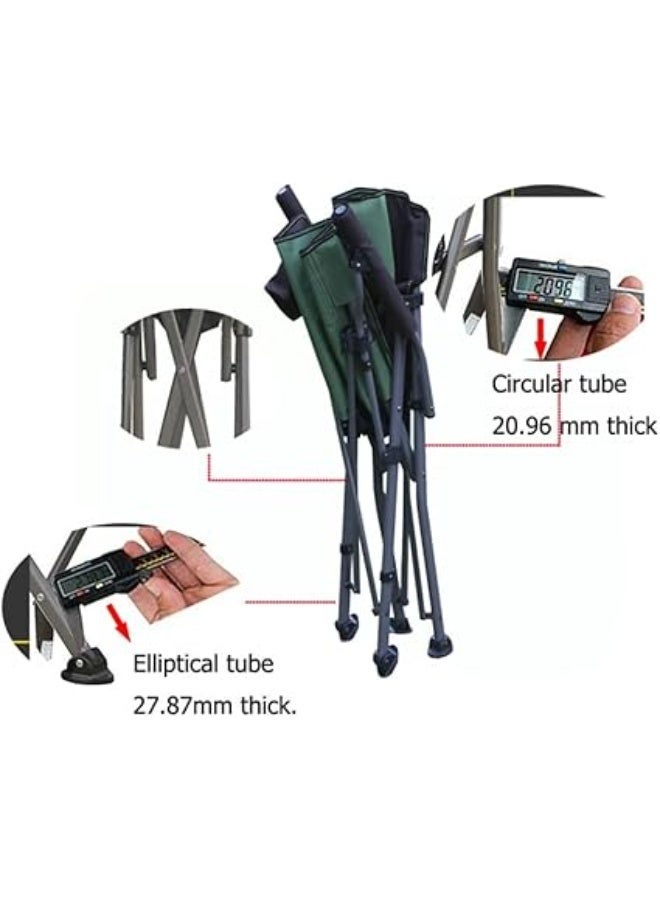 YLQHZW Relax in Style with The 2-in-1 Camping Chair with?Footrest?and?Recliner?for Your Fishing and Beach Trips Vert - Image 2